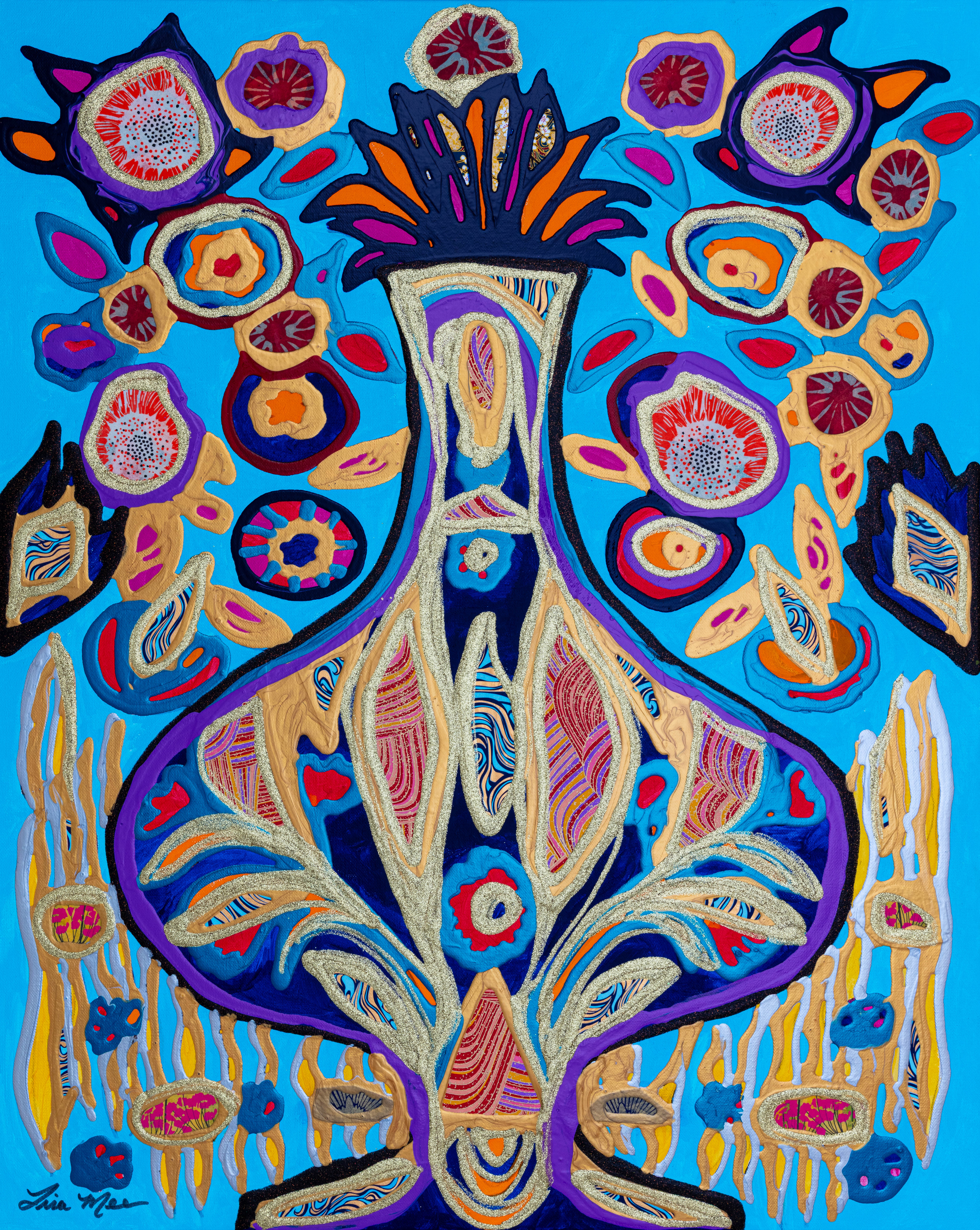 Lisa Mee (American, b.1974)Luminous Vase of Blooming Worlds